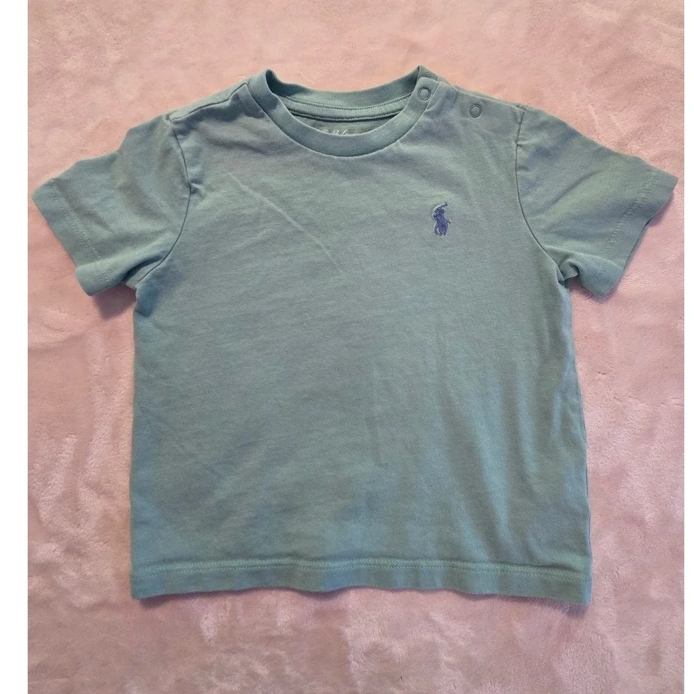 Ralph Lauren Baby 12M Minimalist Spring Pastel‎ Green Short Sleeve Tee Pony